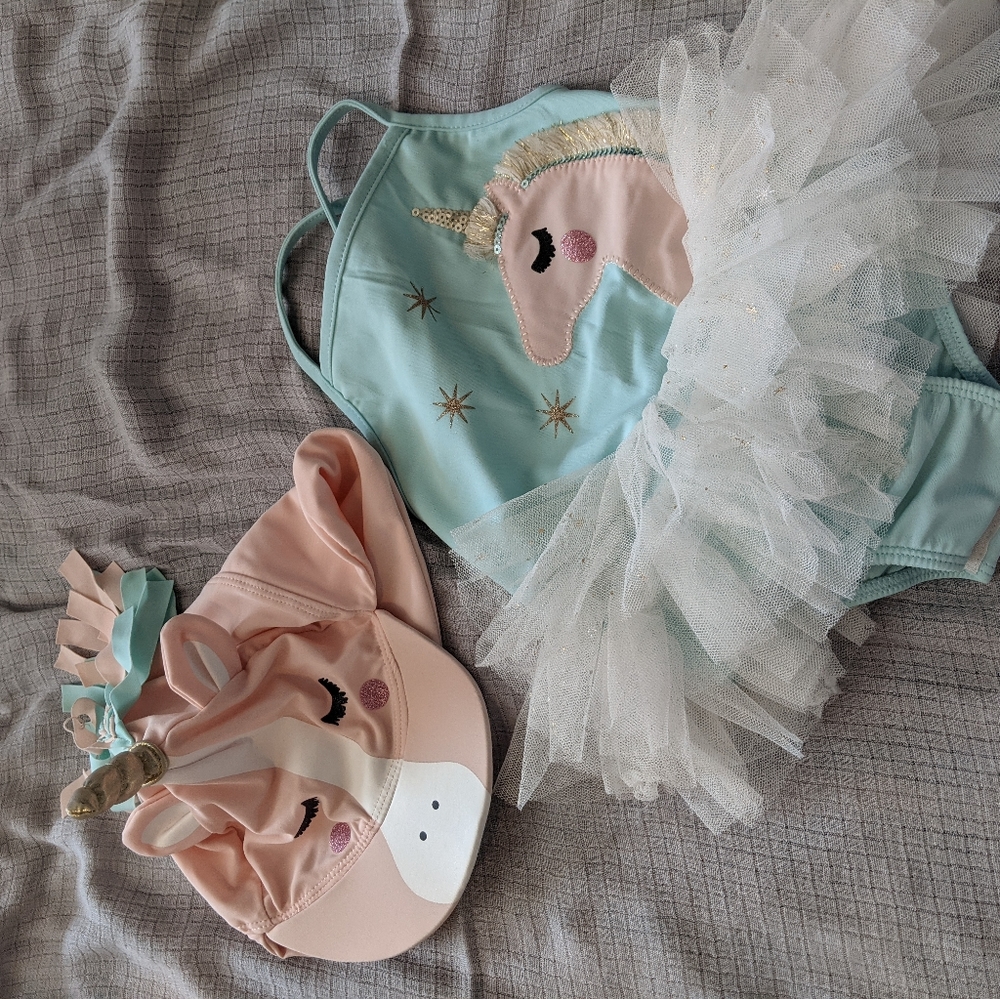 Mudpie swimming suit and hat